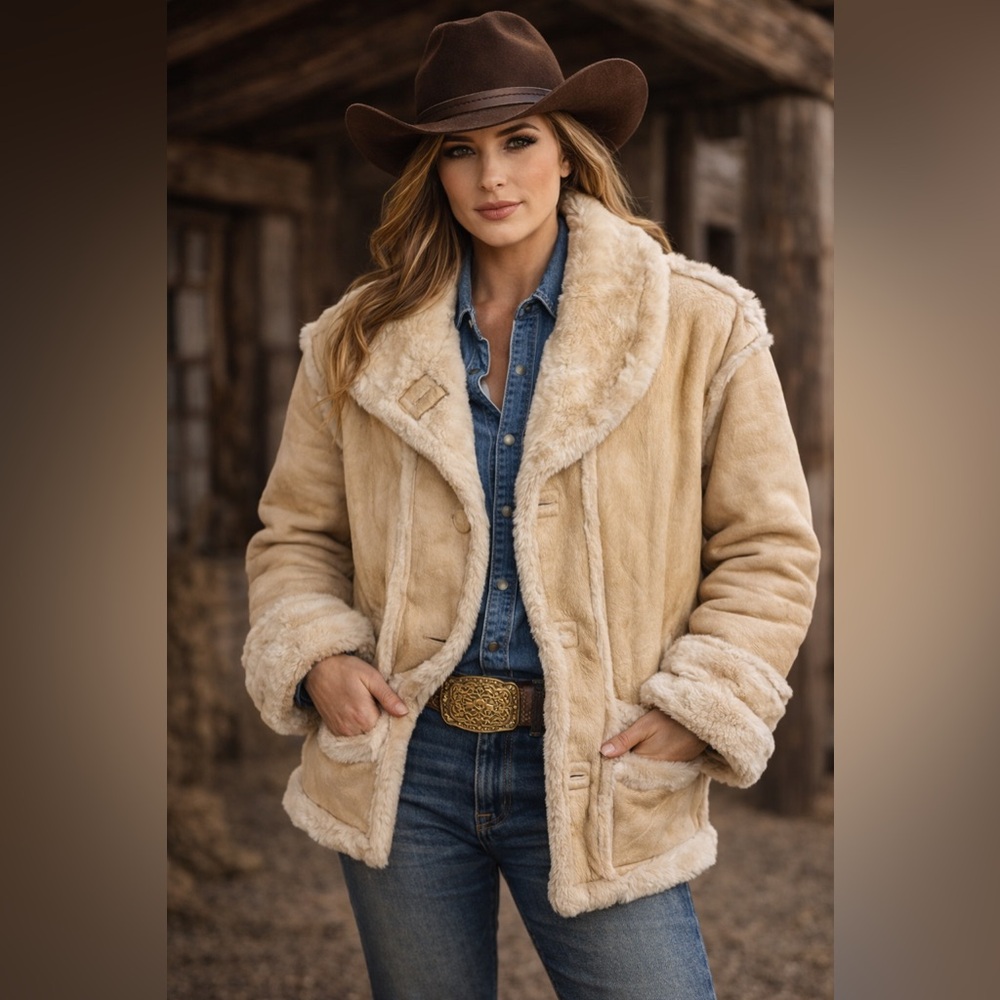 🤎 Vintage LLOYD ELLIOTS COUNTRY CLUB Authentic Shearling Leather & Fur Coat - Picture 3 of 12